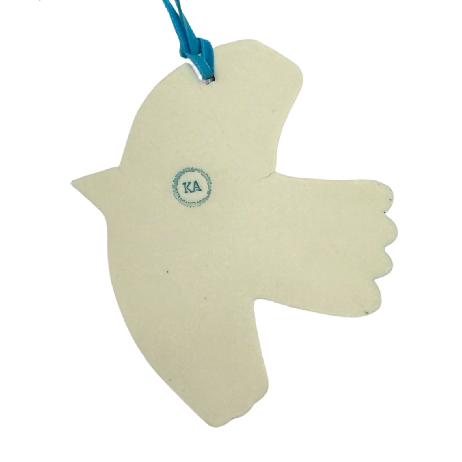 Blue Leaves Porcelain Folk Hanging Bird
