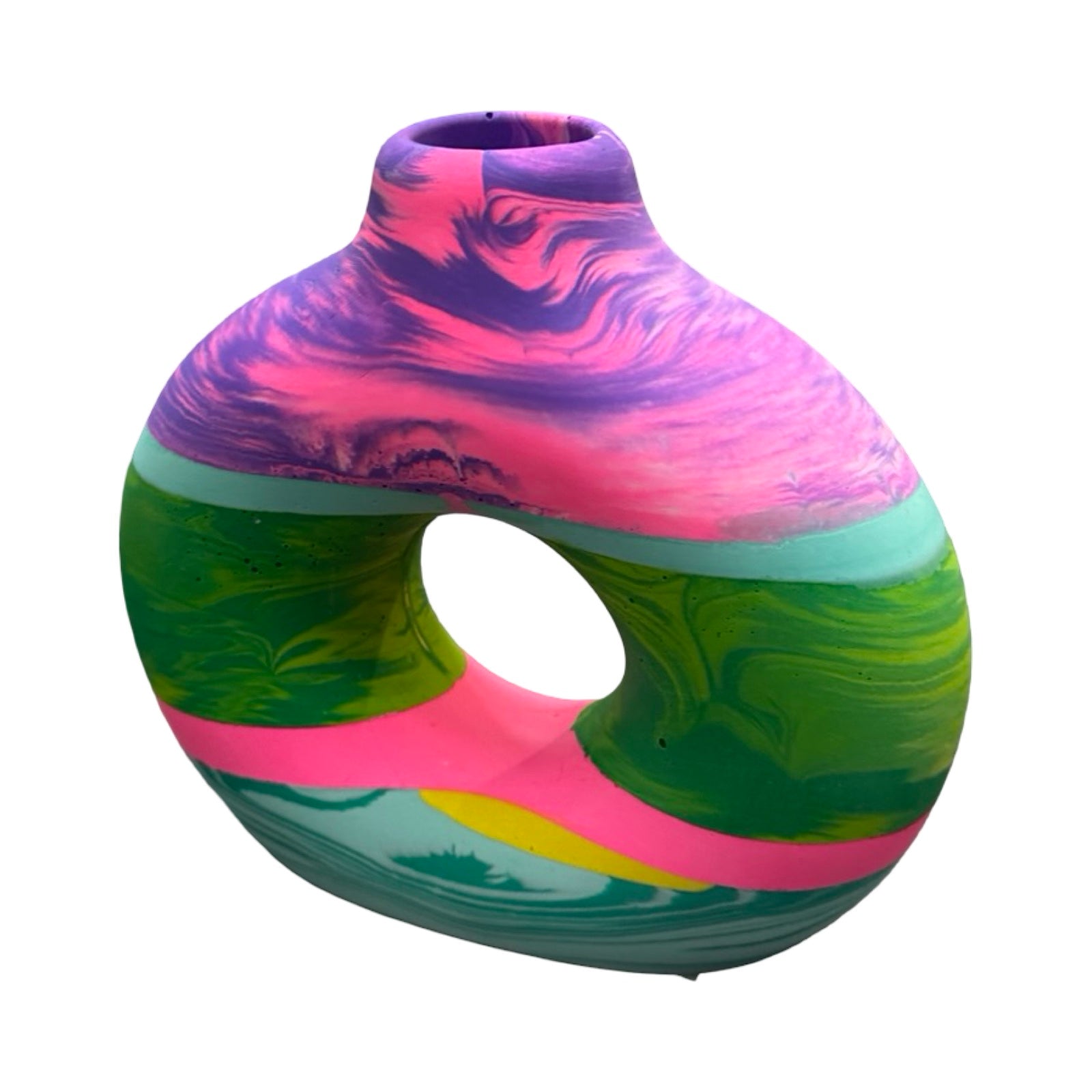 Colorful vase on a white background.