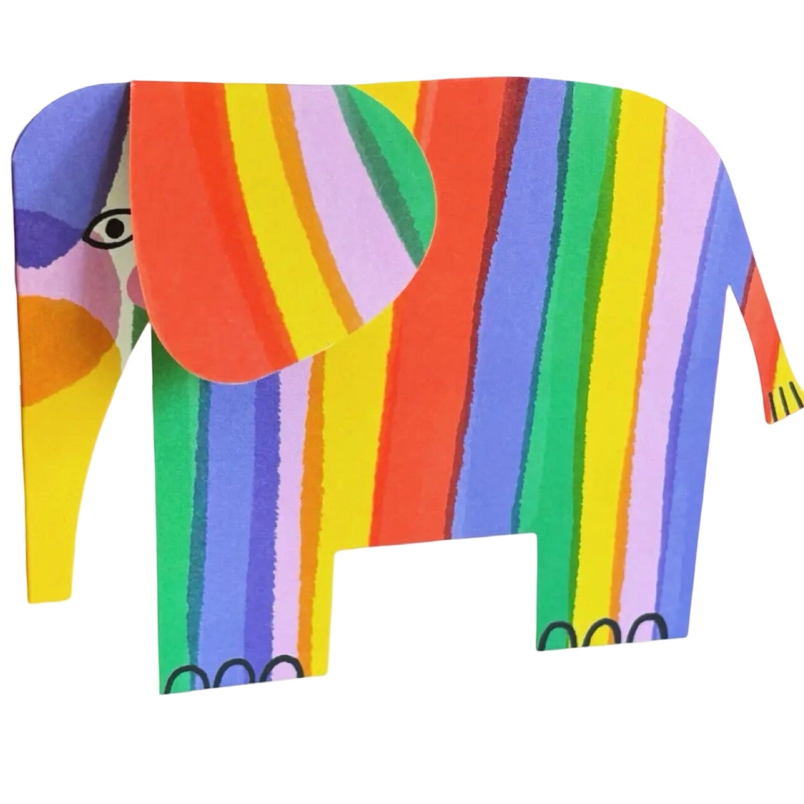 This elephant-shaped rainbow card will surely bring the recipient a smile. 