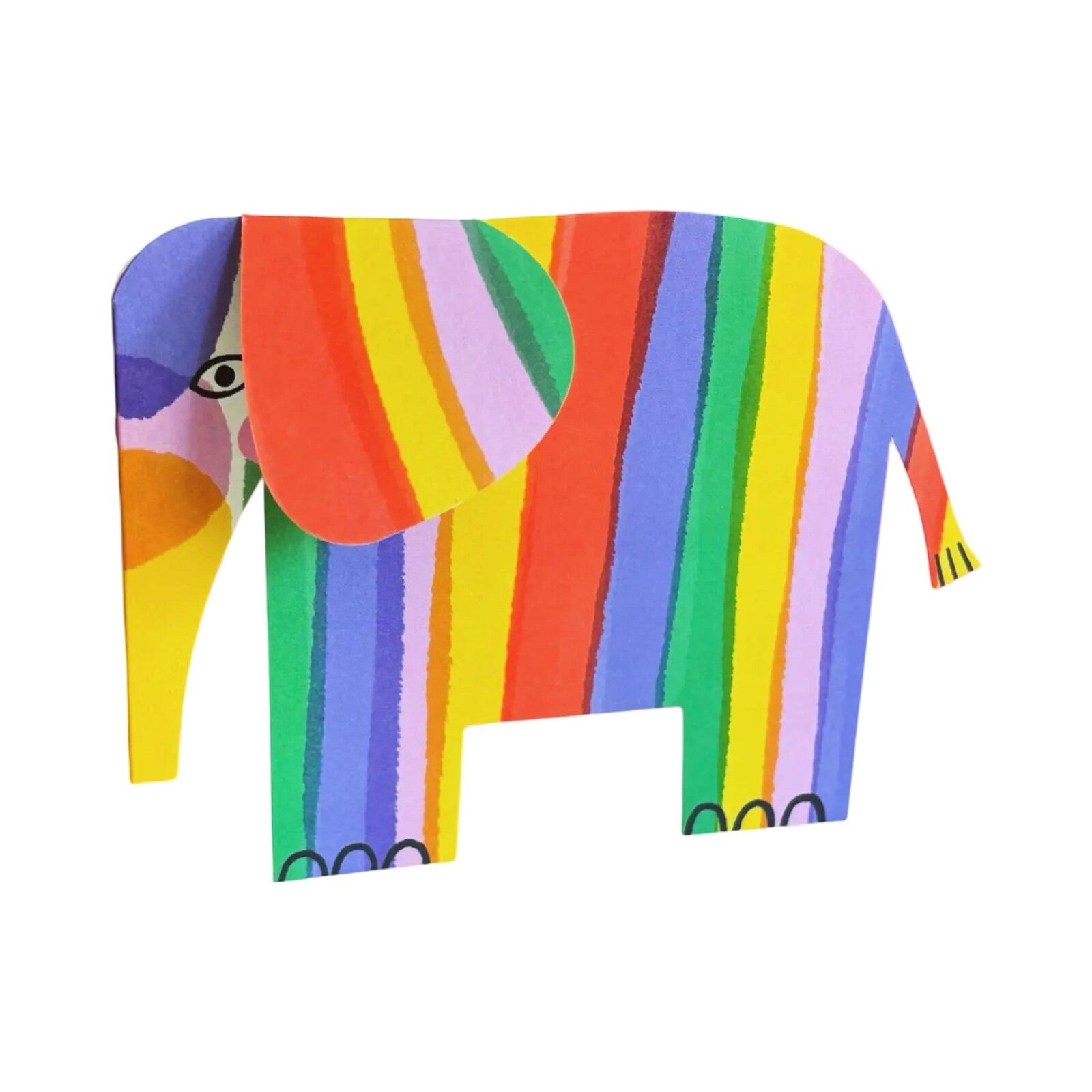 This elephant-shaped rainbow card will surely bring the recipient a smile. 