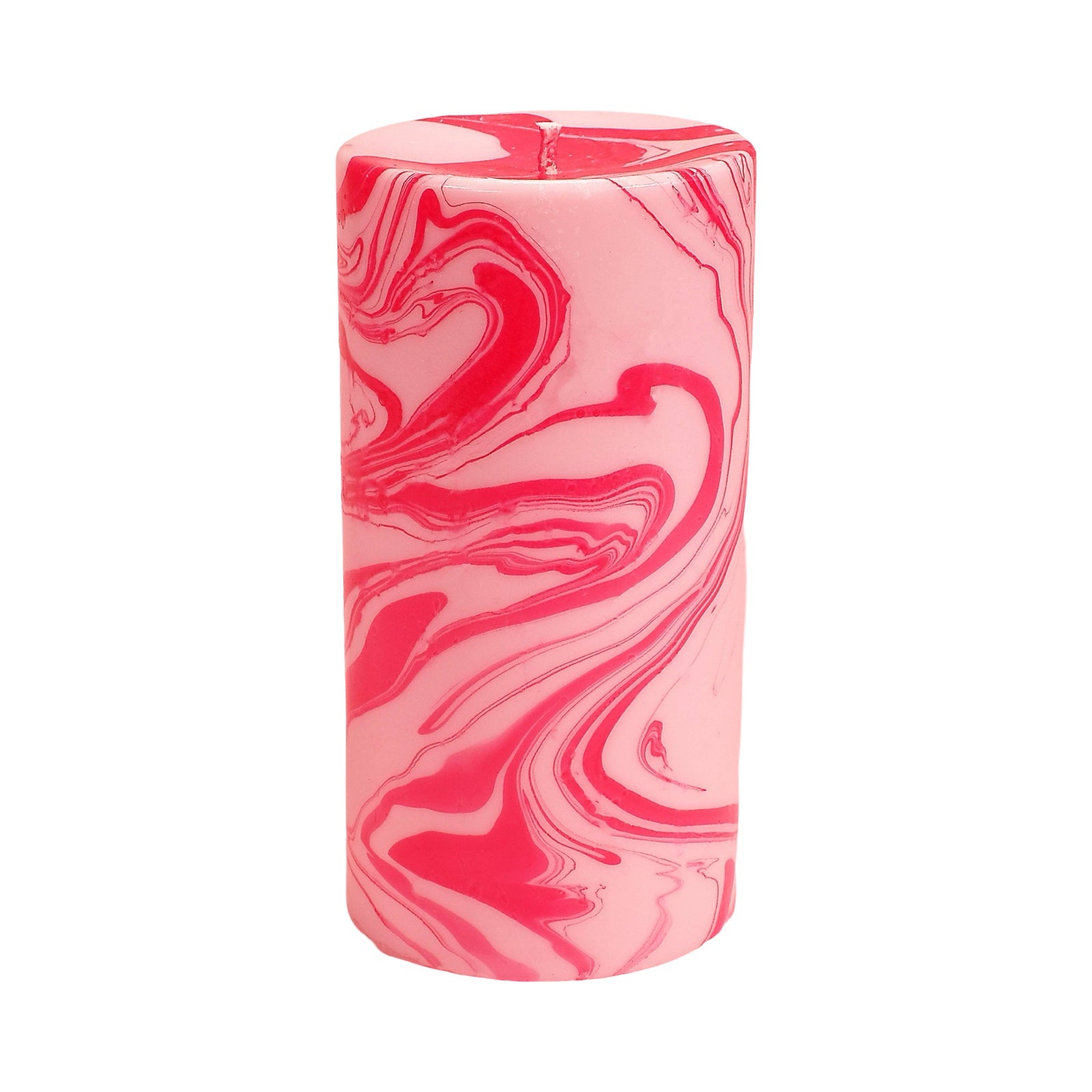 Raspberry Ripple Marble Pillar Candle