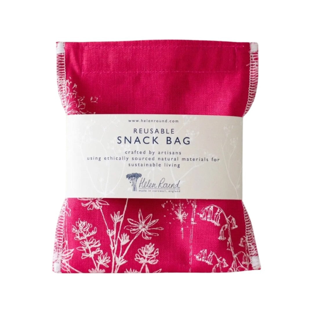 These reusable linen washable snack bags are screen printed using water based inks. 