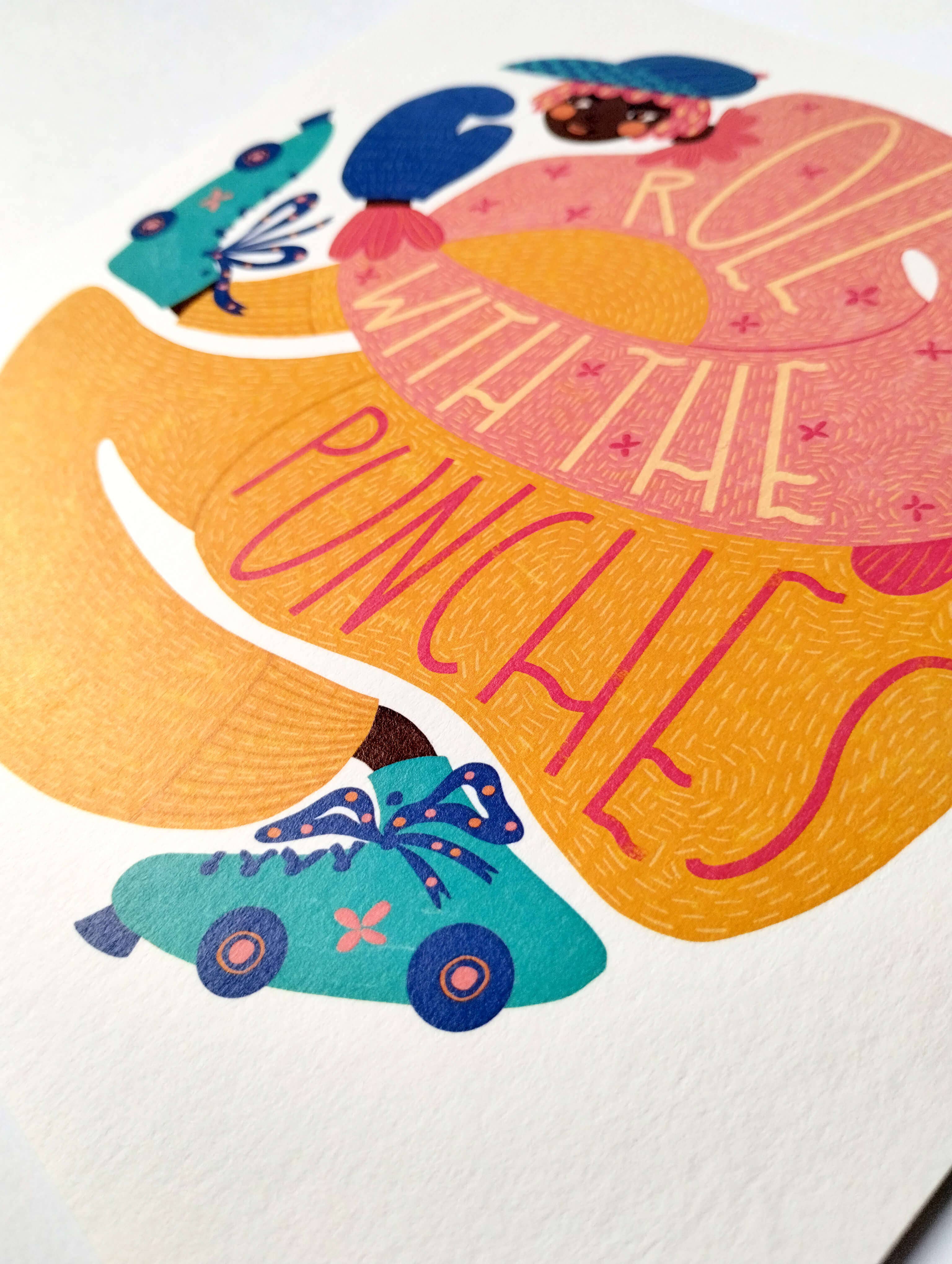 Colourful illustration of a person with sunglasses and shoes on a white background.