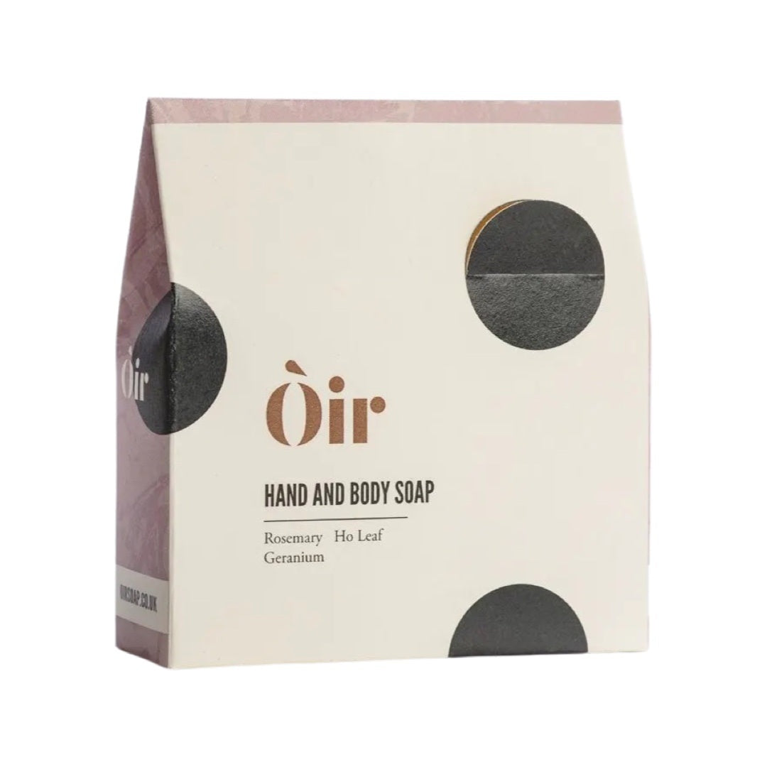 Luxury rosemary, ho leaf and geranium hand and body soap with a gorgeous fresh aroma with a hint of floral tea.