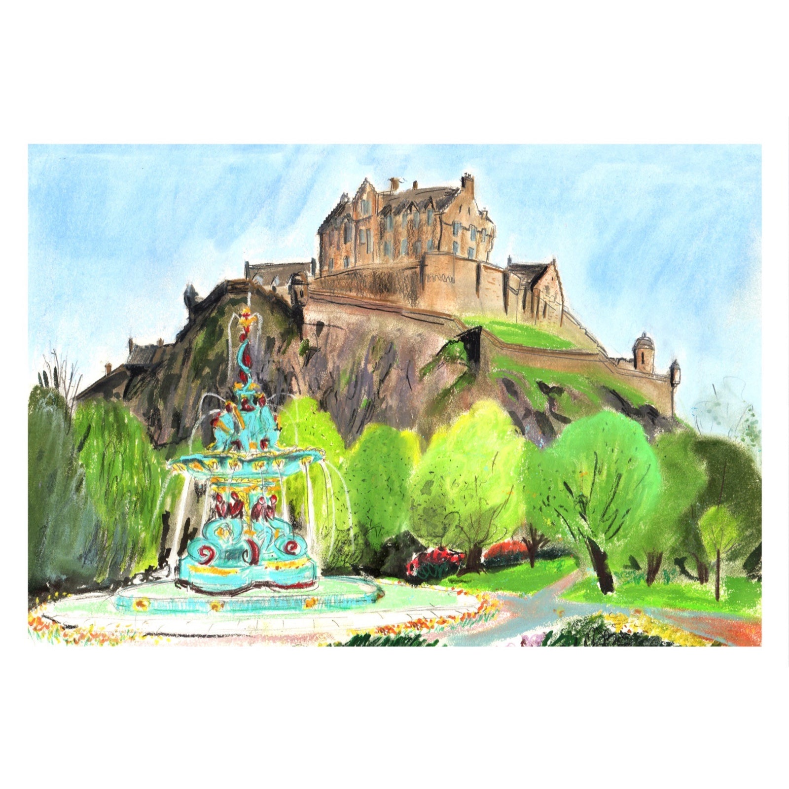 Ross Fountain, Edinburgh Mounted Print