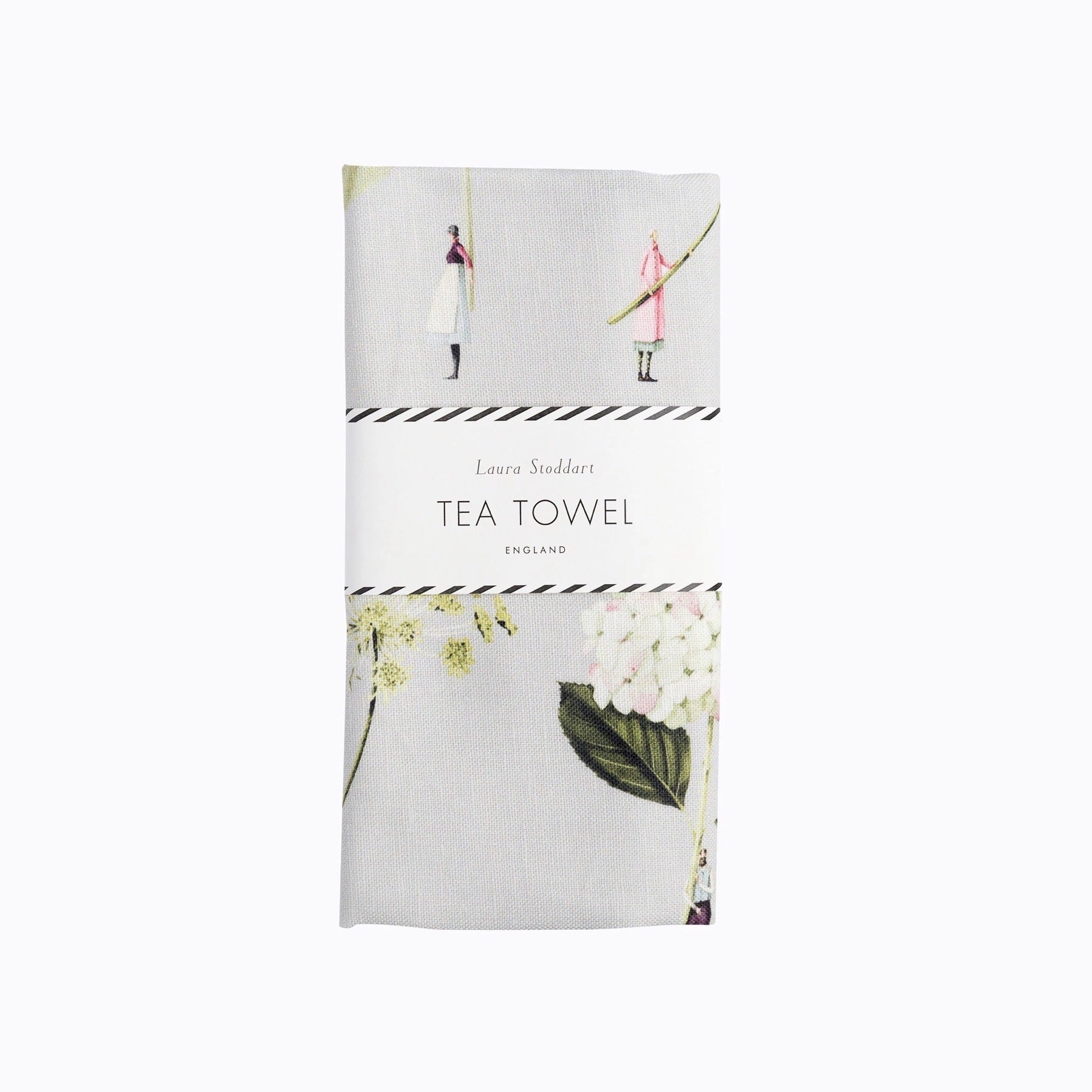 Green Flowers Tea Towel