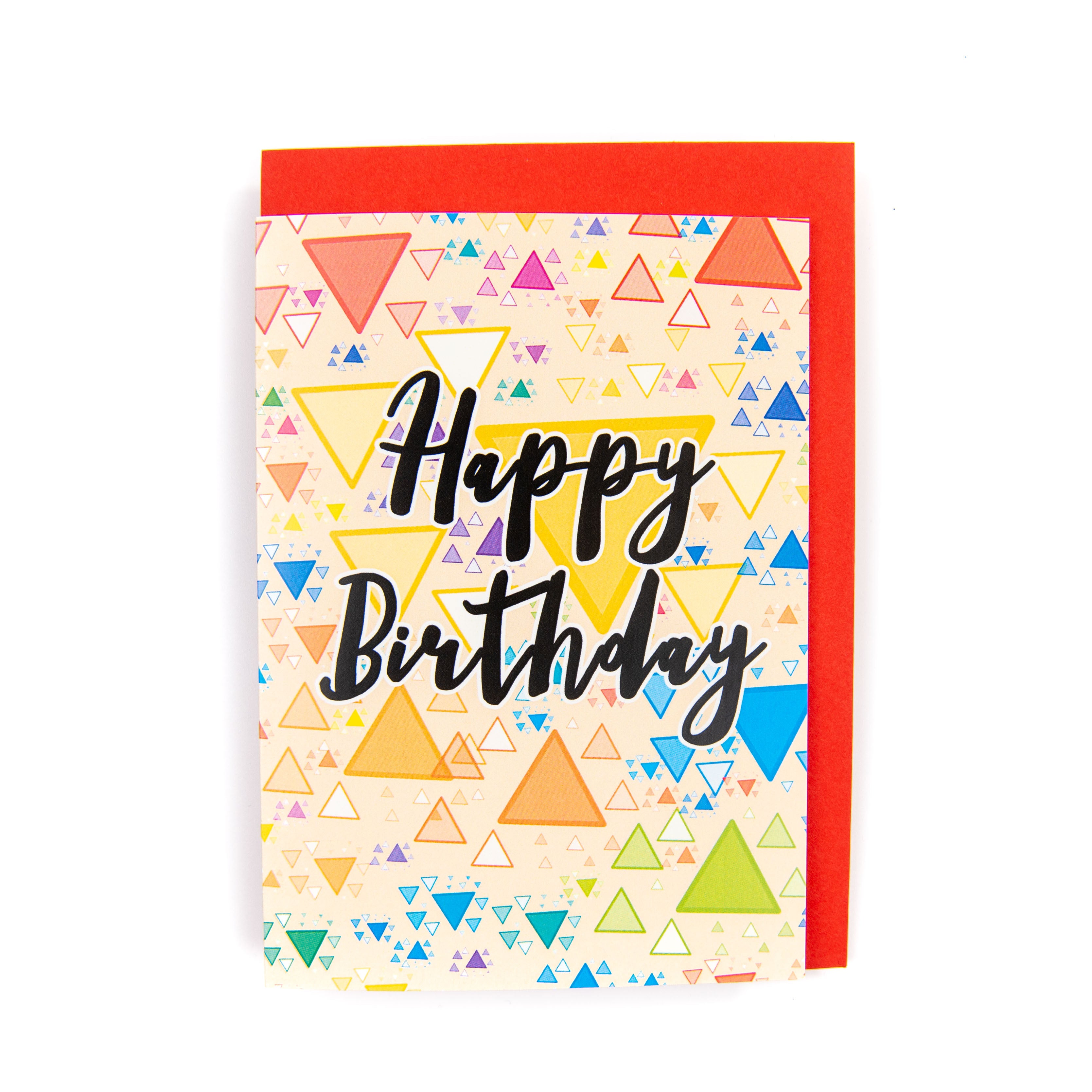 Orange Triangles Birthday Card