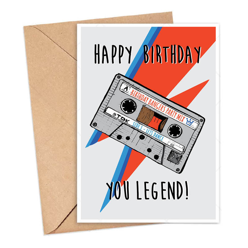 Happy Birthday You Legend Silver Mixtape Card