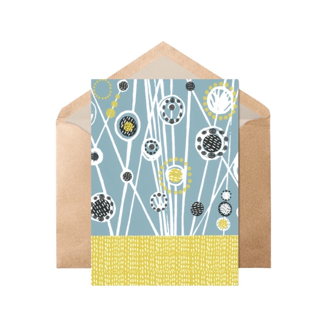 Mid-Century Meadow Card Blue