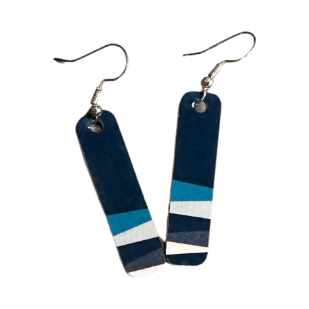 Strata Long Earrings Navy