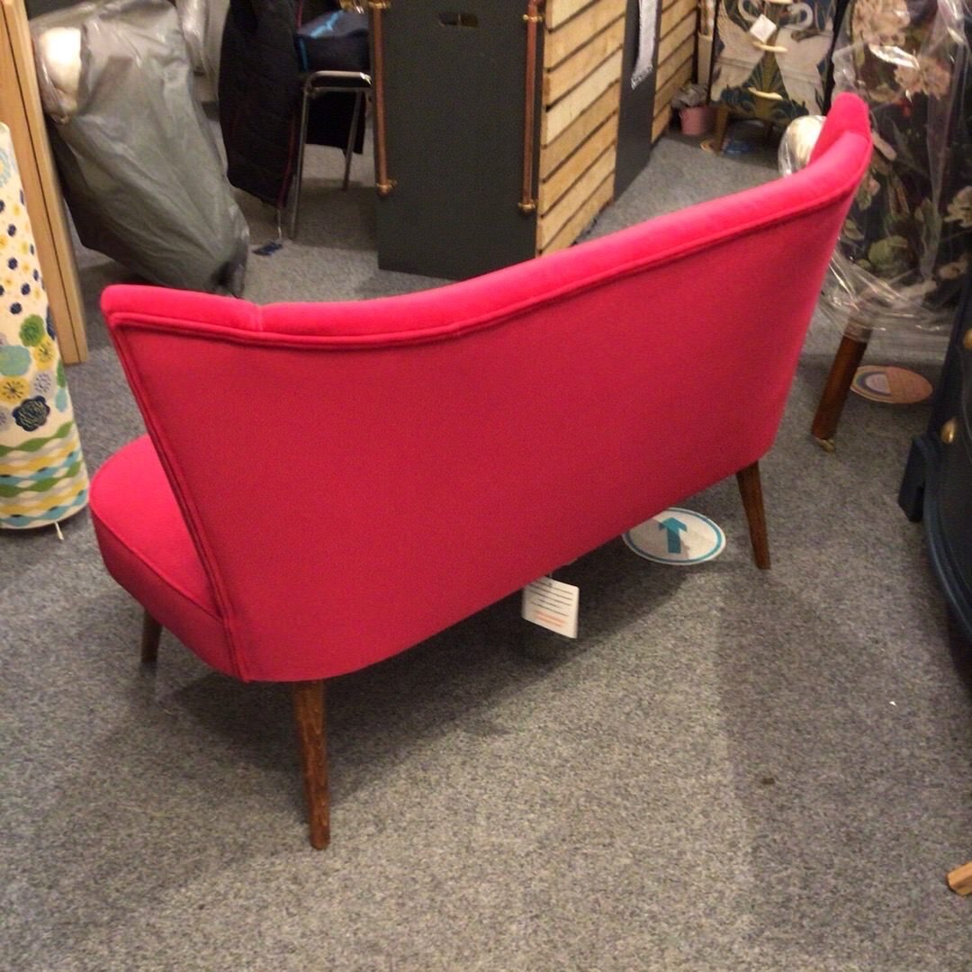 Raspberry Pink Velvet Cocktail Sofa