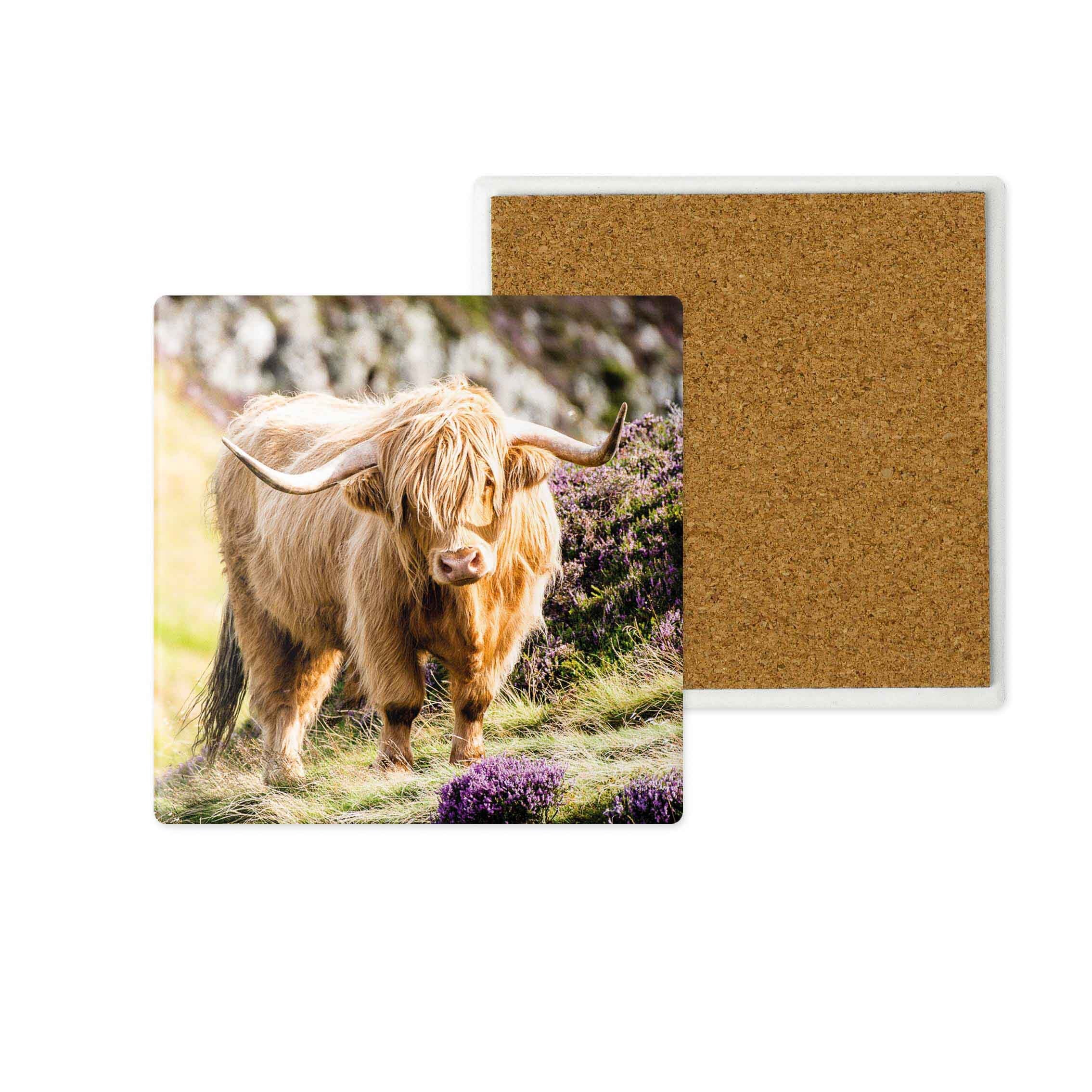 Highland Cow Ceramic Coaster