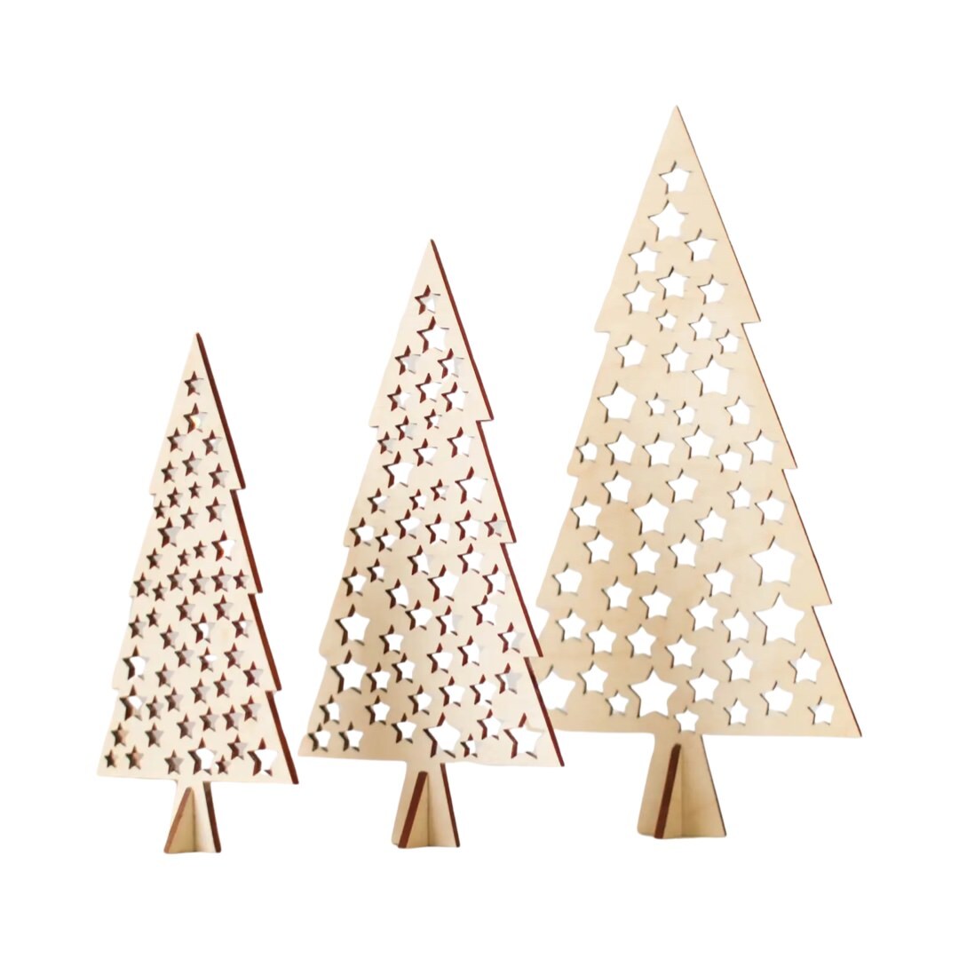 Star Cutout Christmas Tree Set