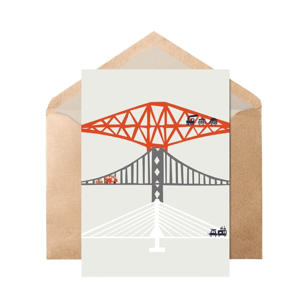 Forth Bridges Abstract Card