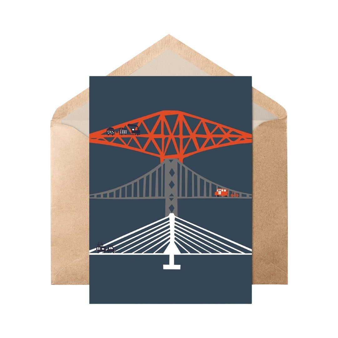 Forth Bridges Abstract Card