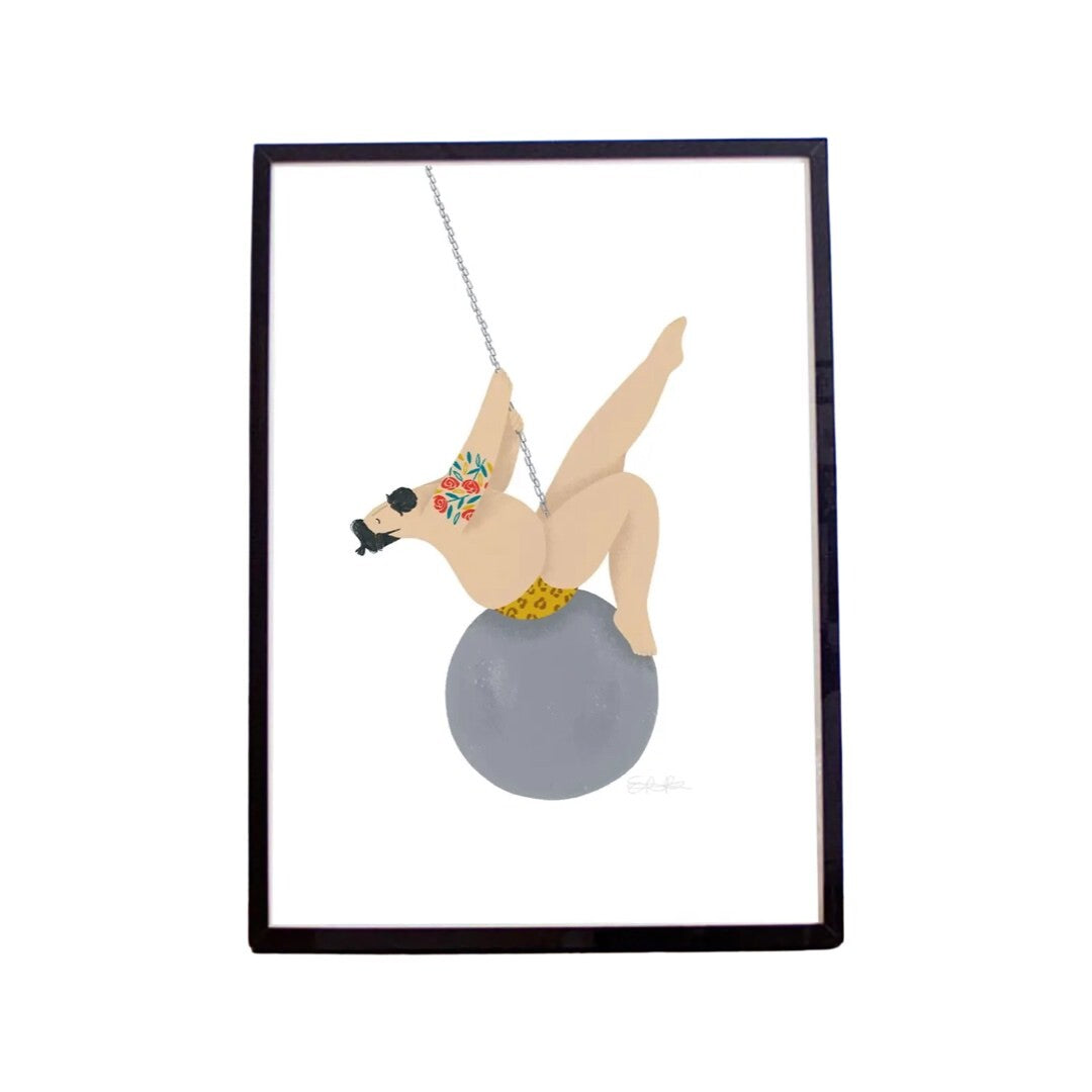 Sexy Man Wrecking Ball Print