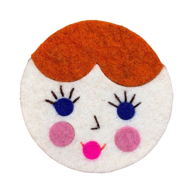 Doll Face Felt Brooch