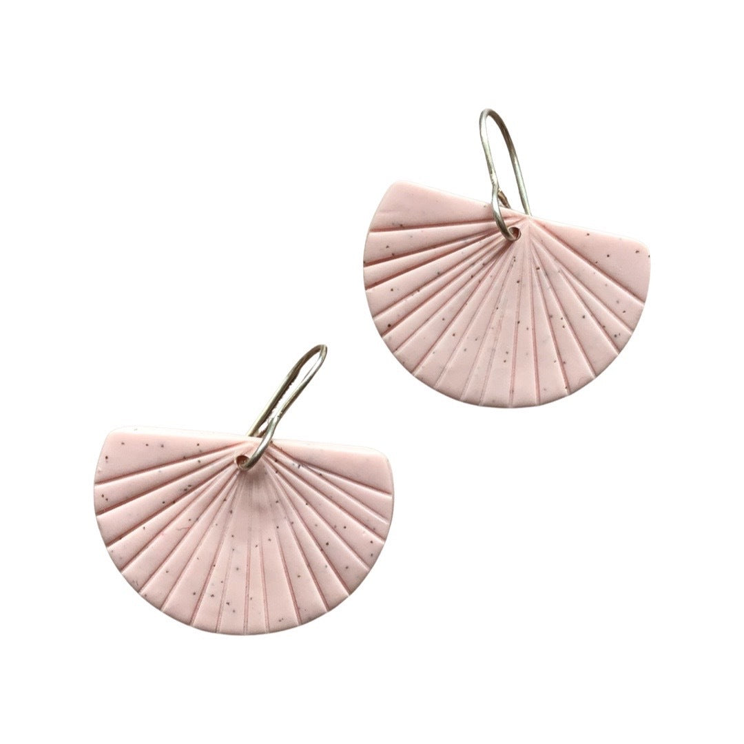 Pink Fan Earrings