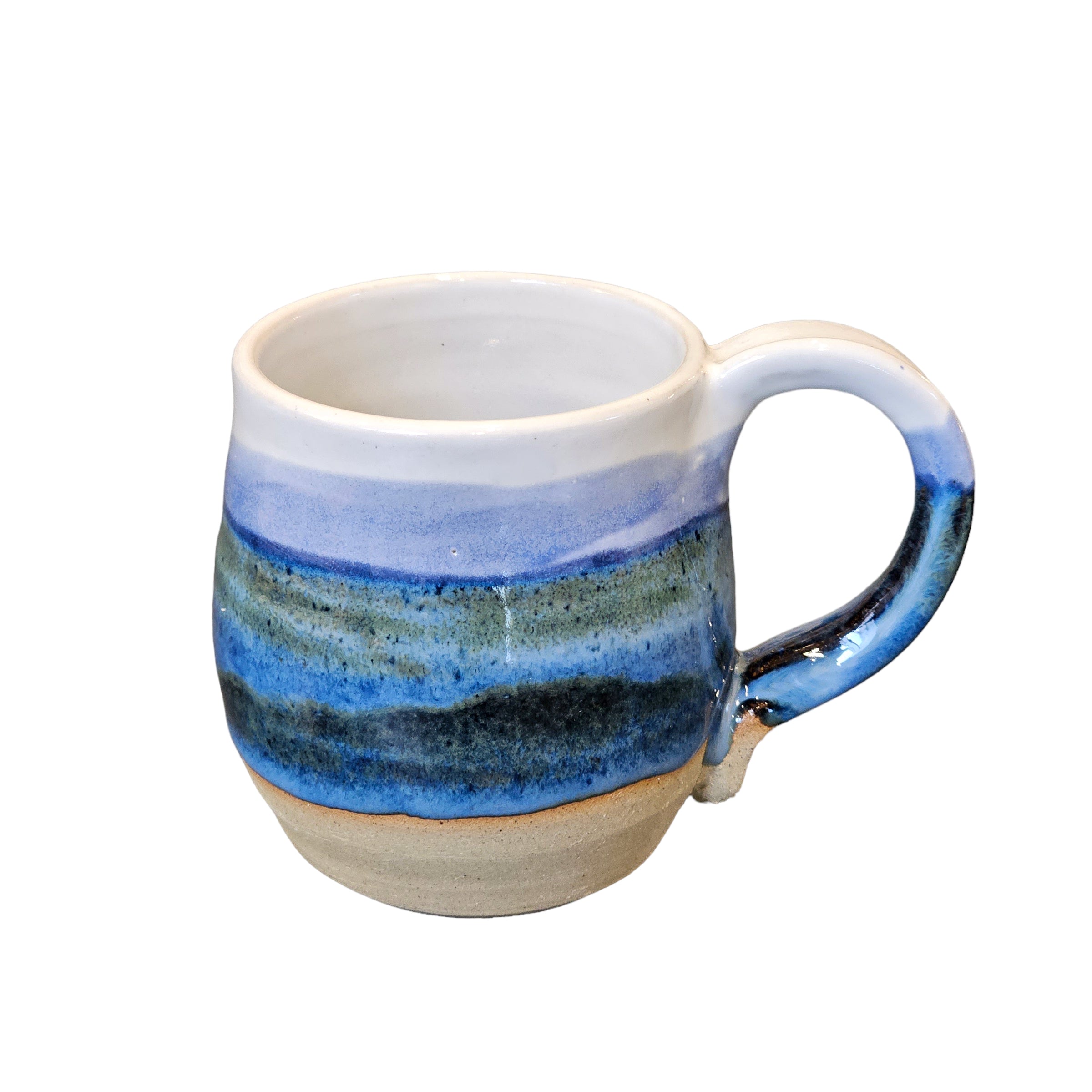 Stoneware Mug White and Blue