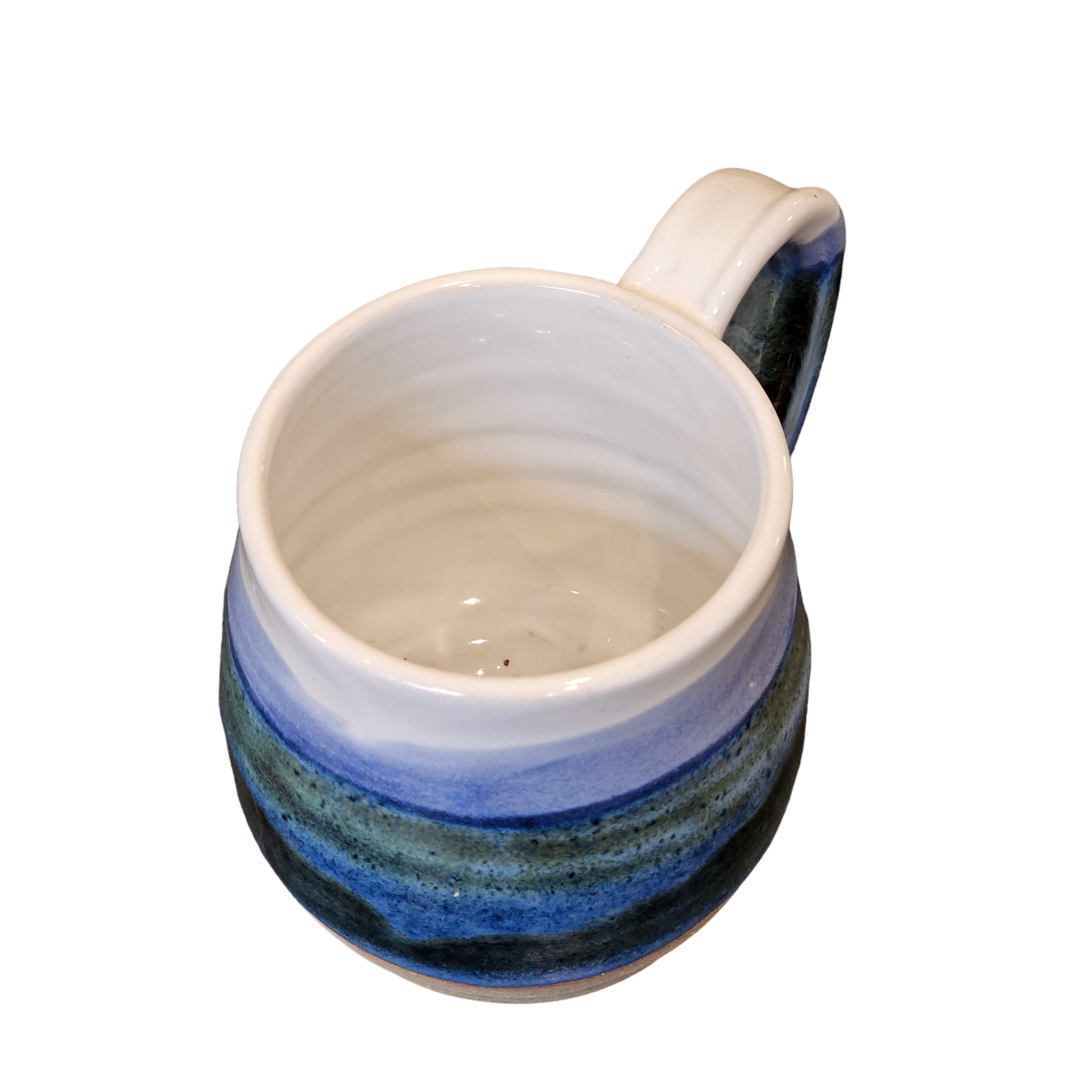 Stoneware Mug White and Blue