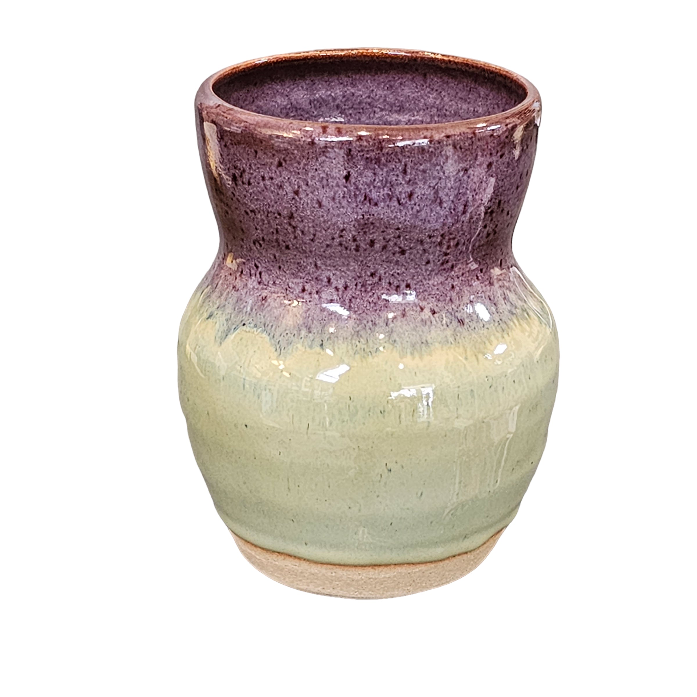 Stoneware Vase Heather and Green