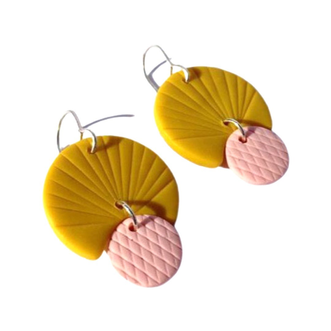 Scallop Moon Earrings Yellow