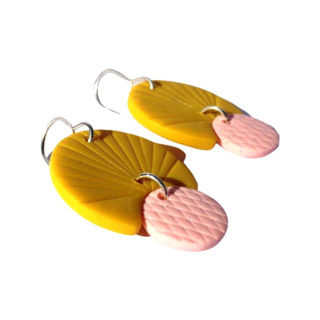 Scallop Moon Earrings Yellow