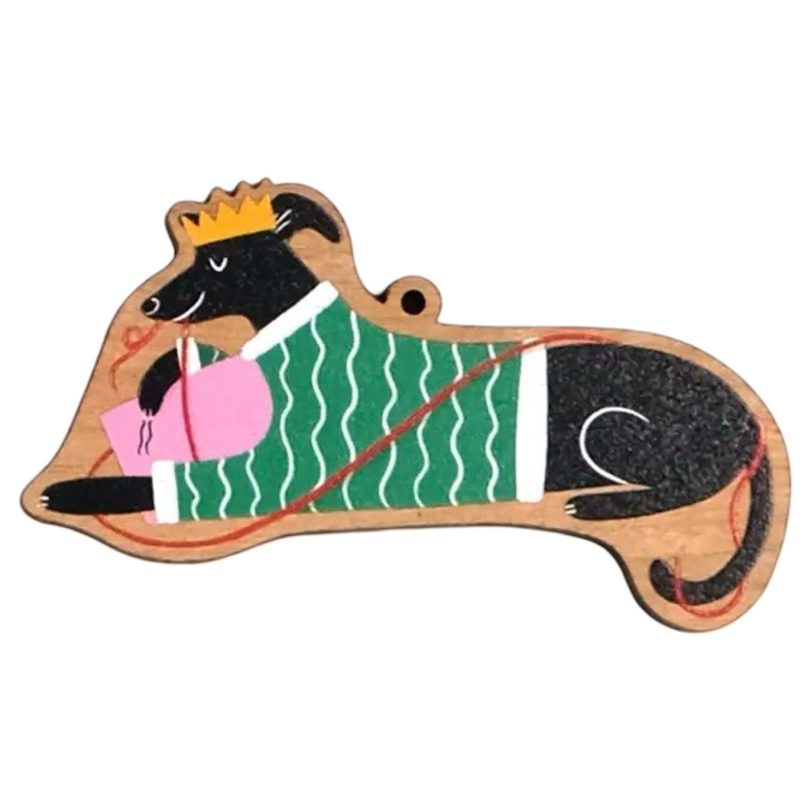 Greyhound Wooden Christmas Decoration