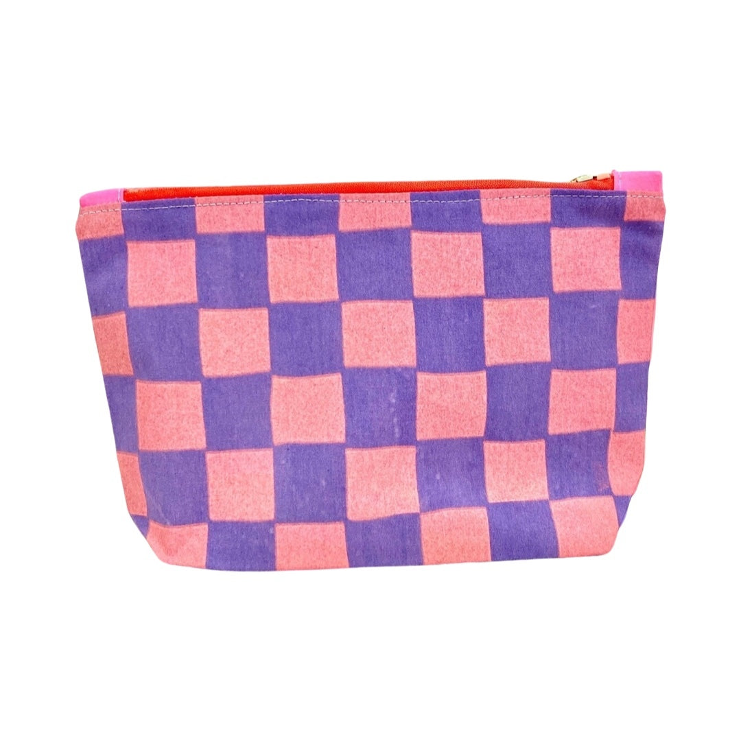 Checked Cosmetic Bag