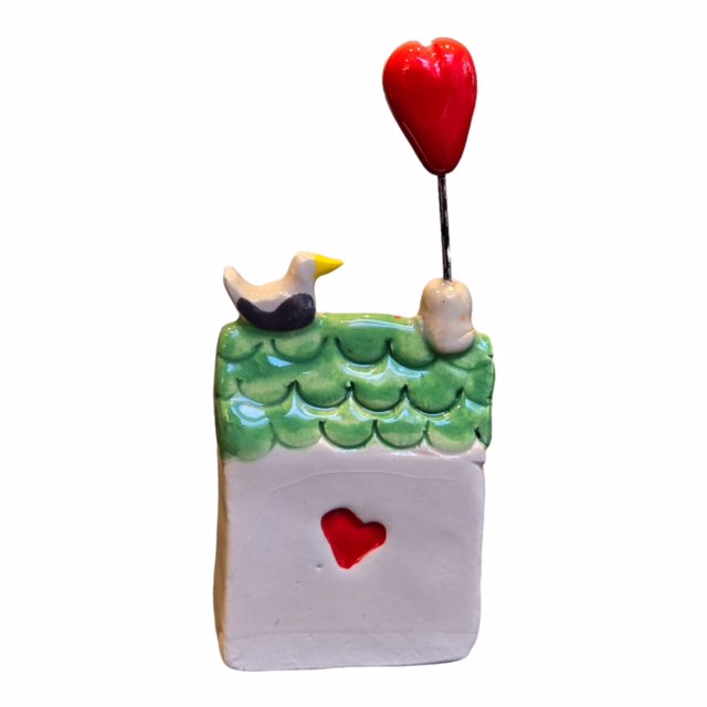 Ceramic Cottage with Love Heart