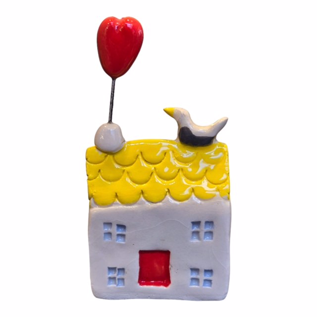 Ceramic Cottage with Love Heart