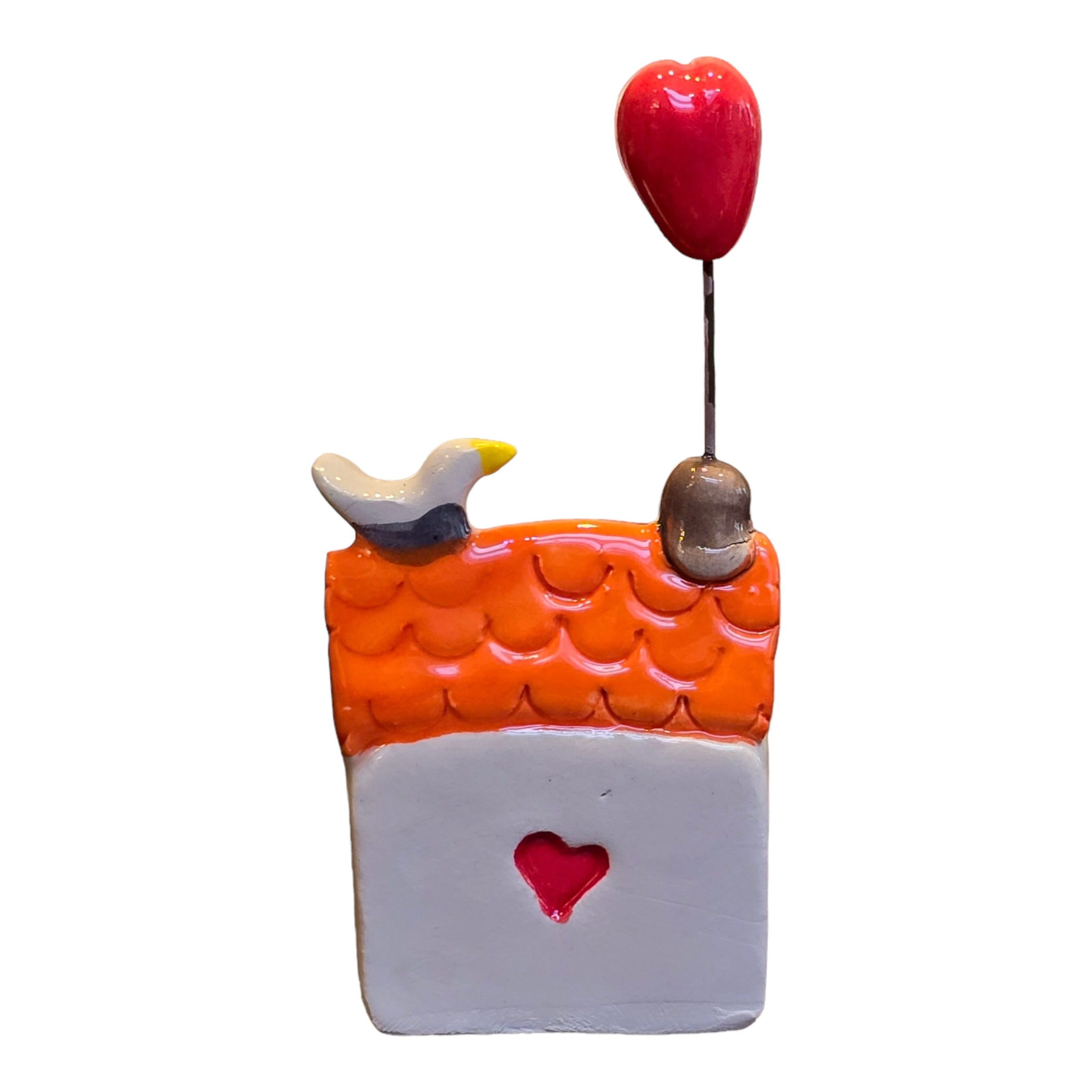 Ceramic Cottage with Love Heart