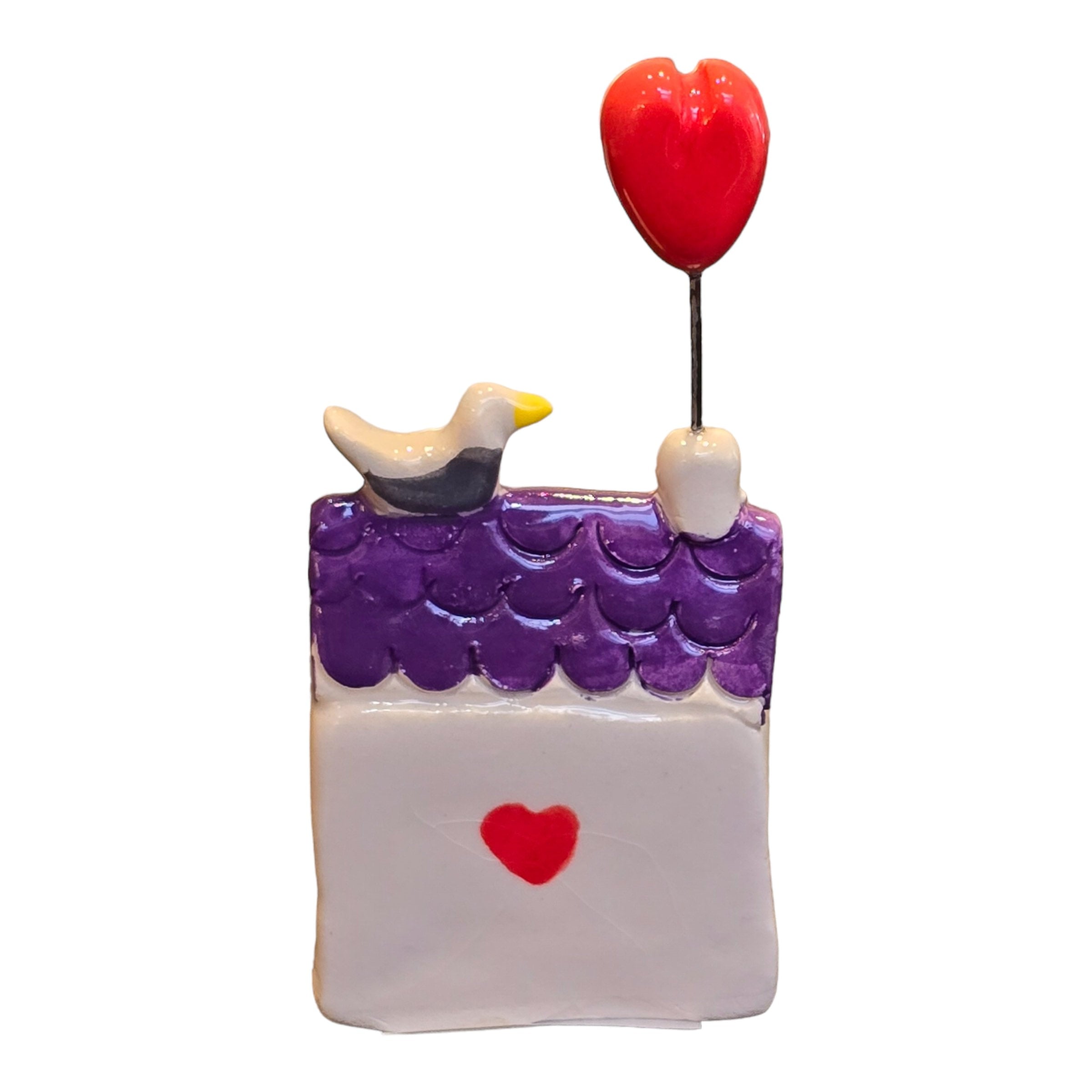 Ceramic Cottage with Love Heart