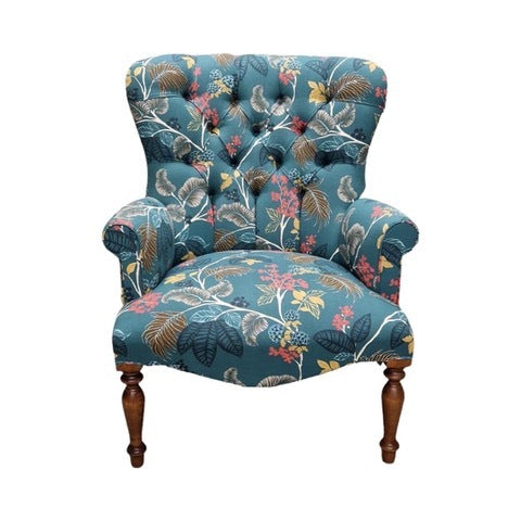 Leaf Linen Armchair Teal