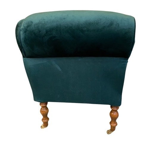 Button Back Plain Velvet Two Seater Low Sofa (Castors)