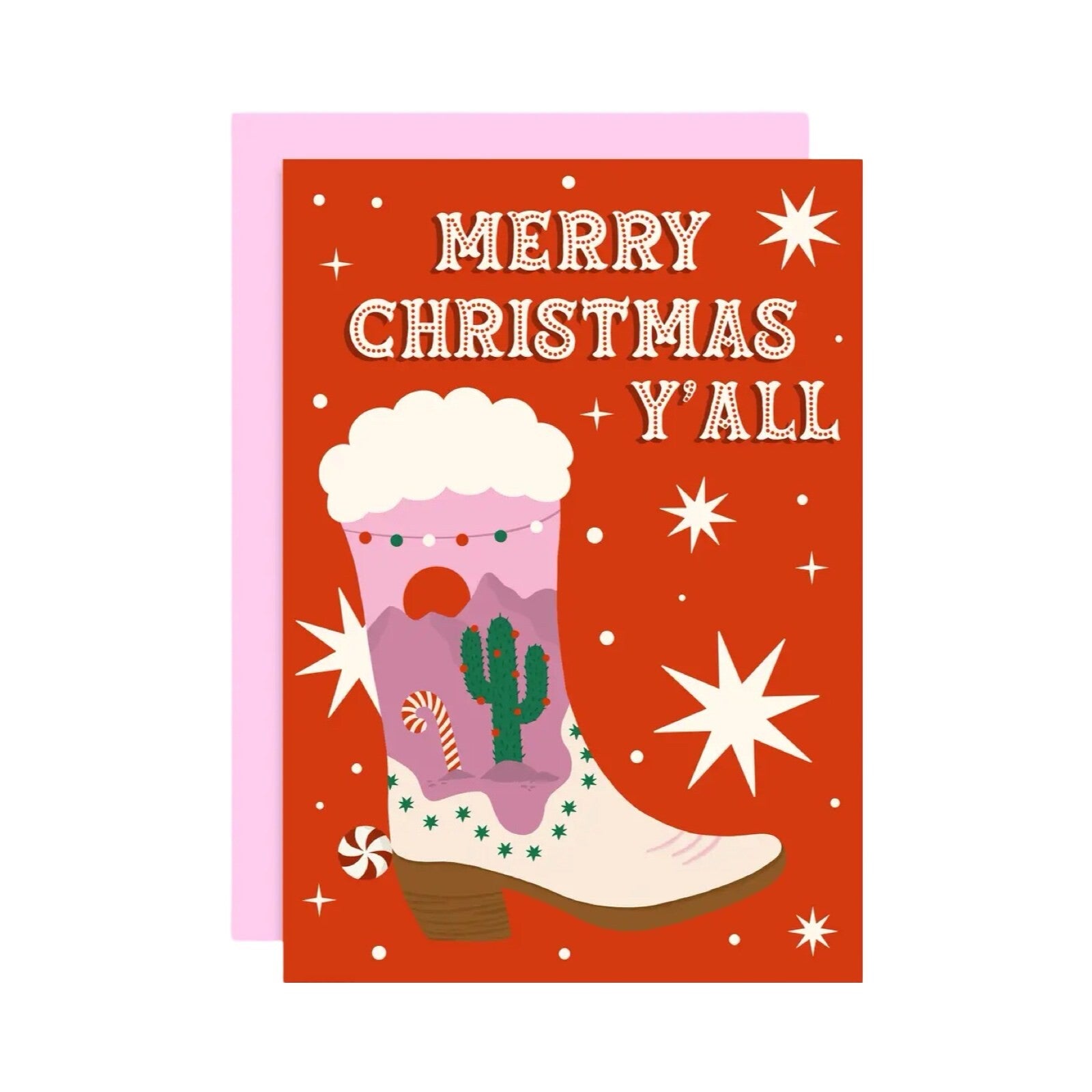 Merry Christmas Cowboy Boot Card