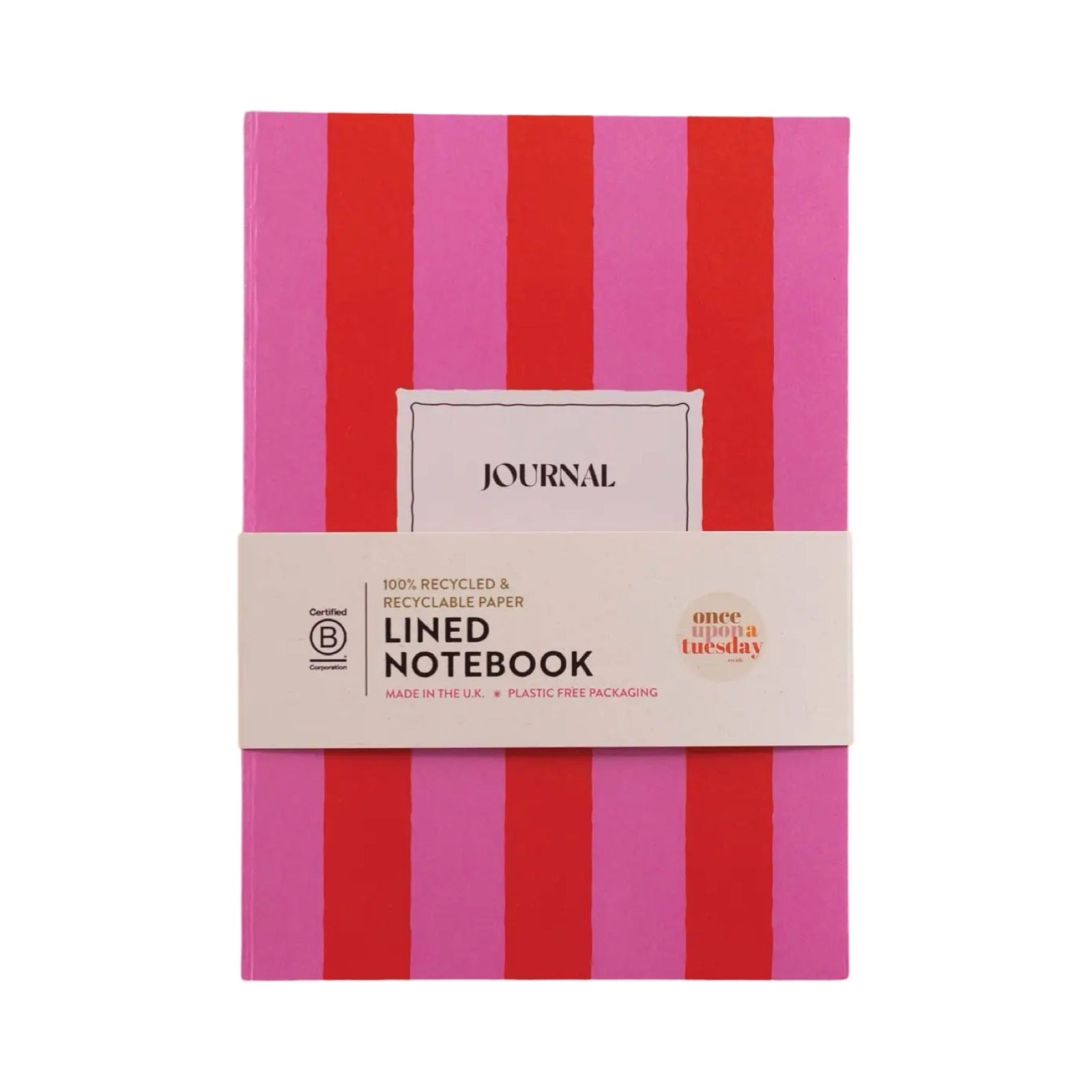 Hot Pink Stripe Notebook