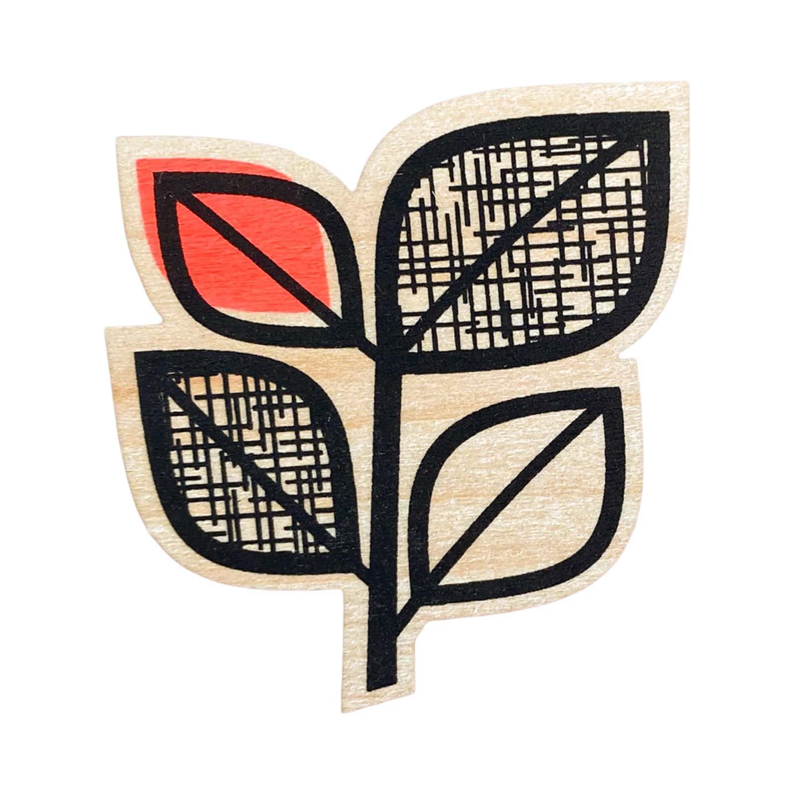 Stem Wooden Brooch