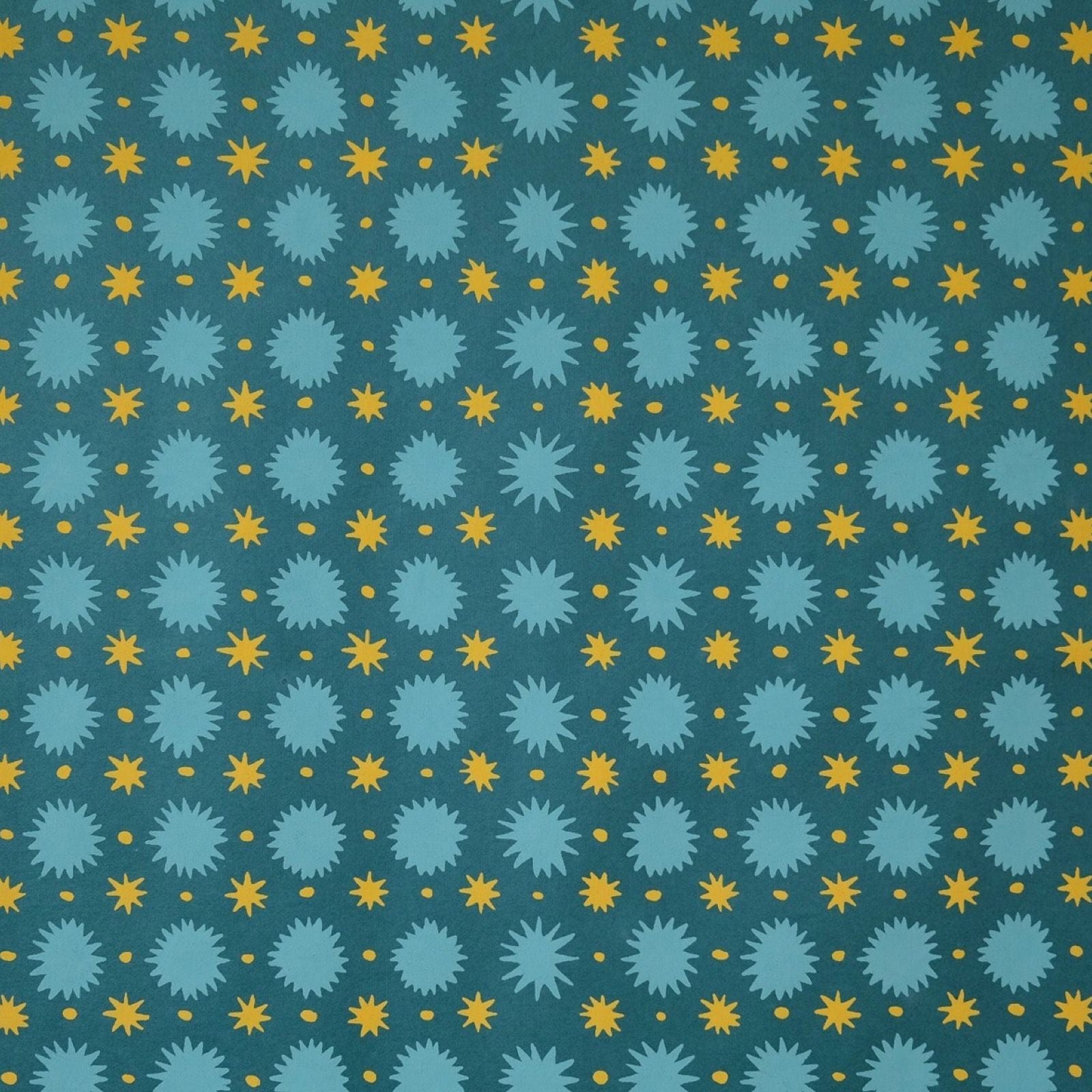 Teal Stars Wrapping Paper