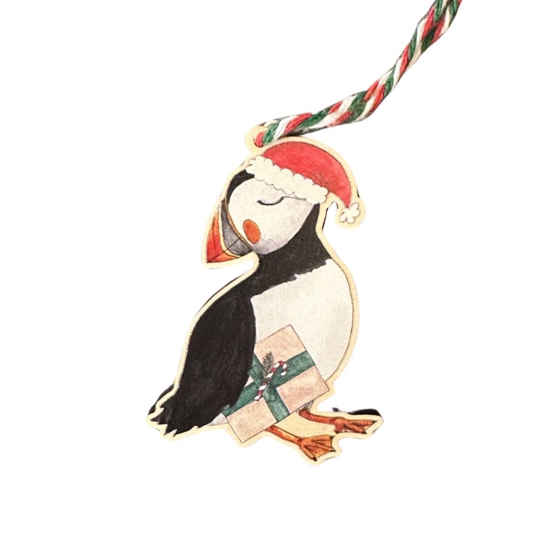 Puffin Wooden Christmas Decoration