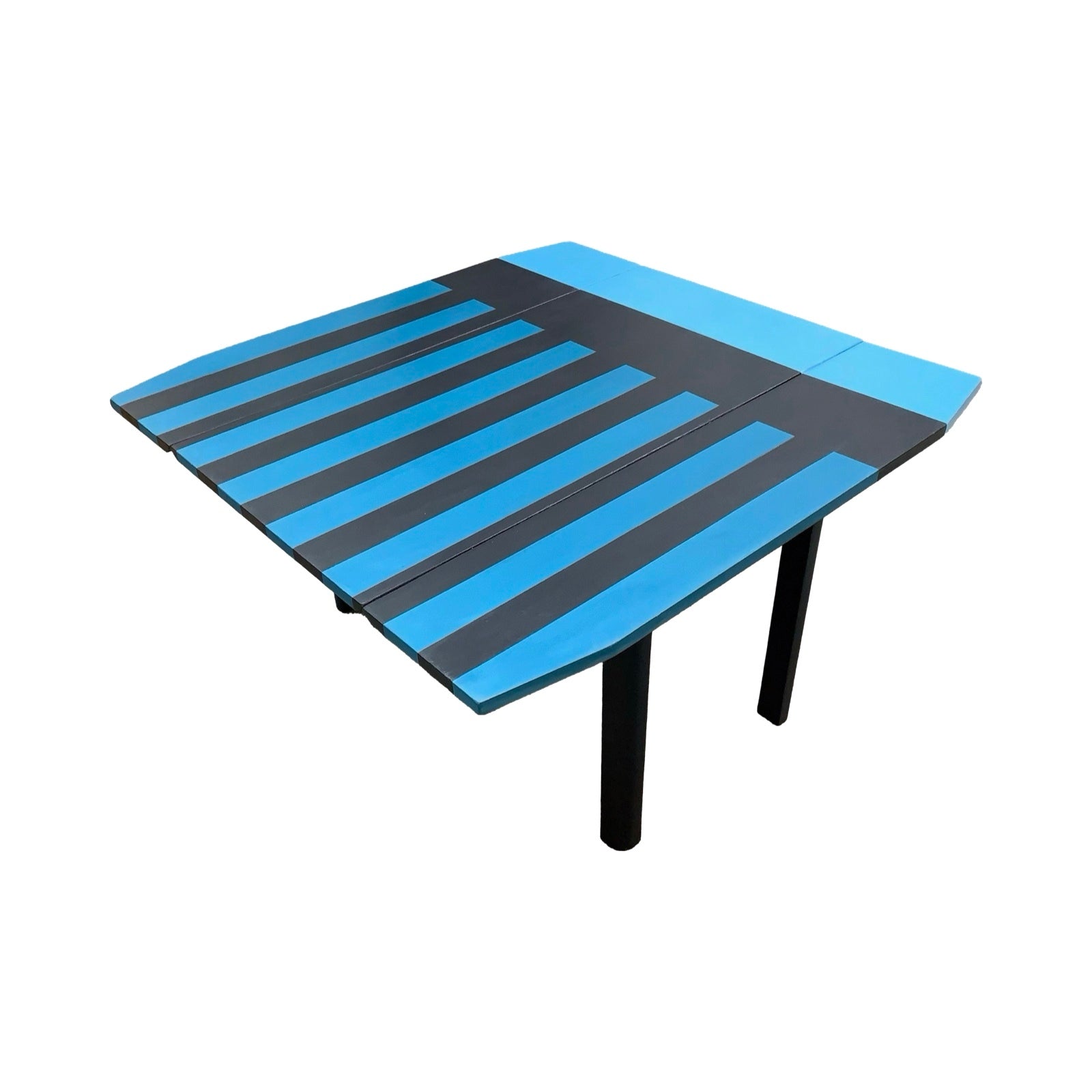 Upcycled Coffee Table in Sky Blue and Black