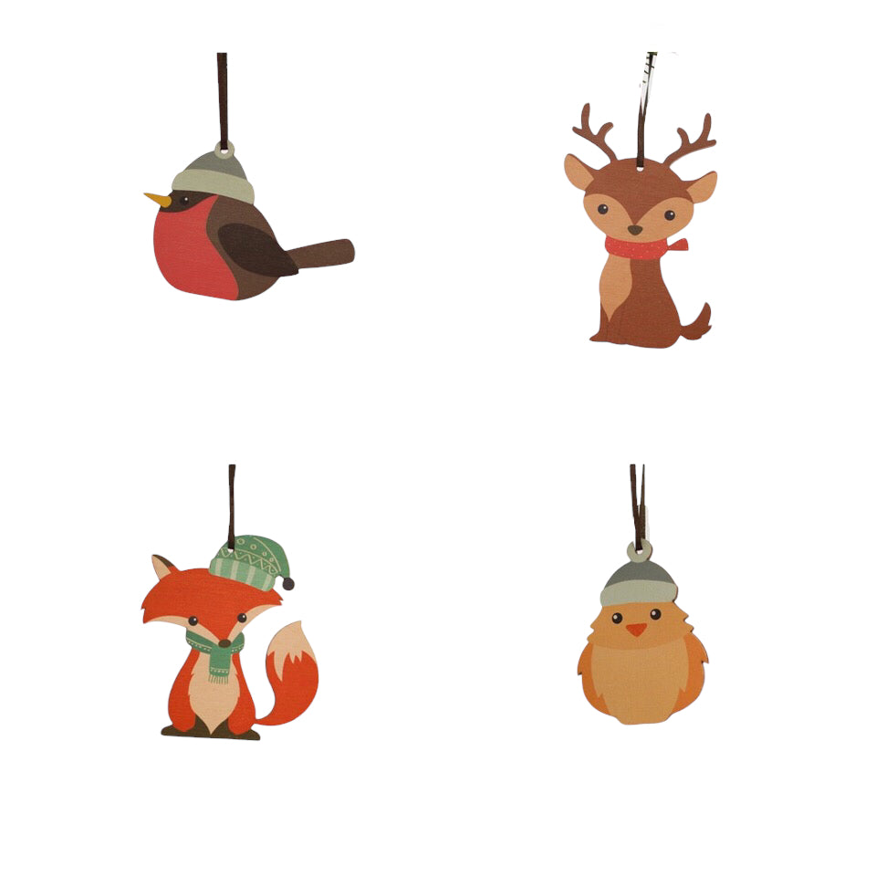 Winter Woodland Animals Decorations Set