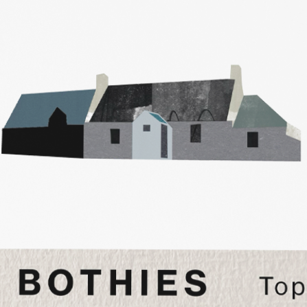 Illustration of a houses with the word 'BOTHIES' at the bottom.