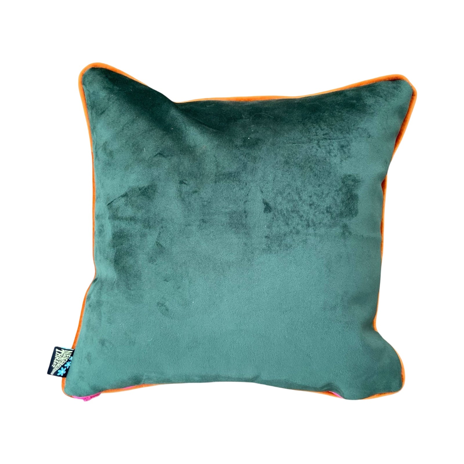 Back of Sea Bass cushion, green velvet.