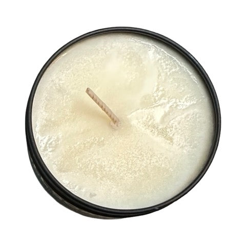 Top of soy wax candle.