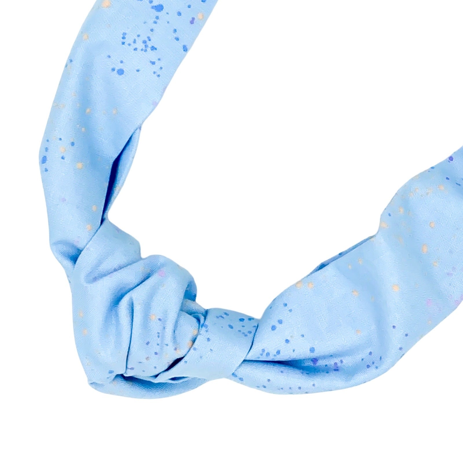Handmade speckled top knot Alice bands in bold colours with metallic speckles.