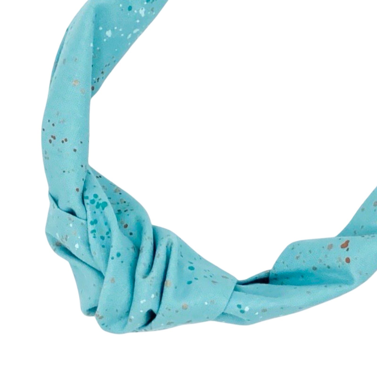 Handmade speckled top knot Alice bands in bold colours with metallic speckles.