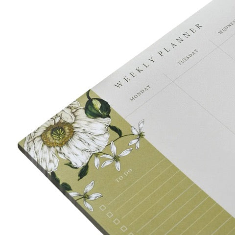 A4 weekly planner with a gorgeous spring blossom border. 