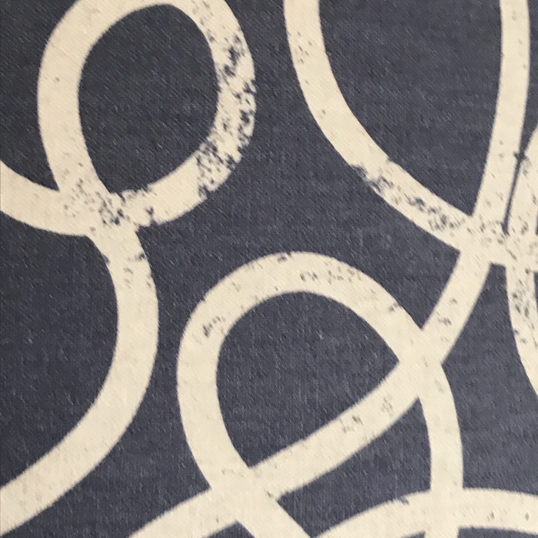 Denim canvas fabric with white squiggles
