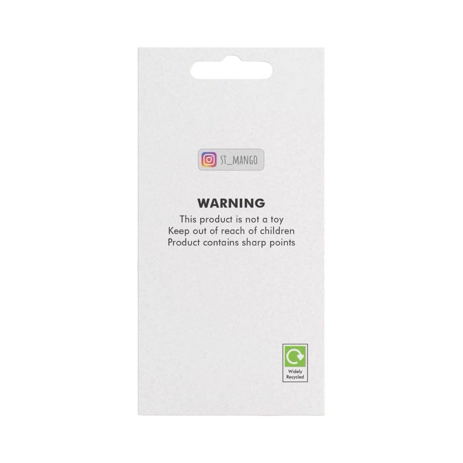 White packaging with warning label and recycling logo on a white background.